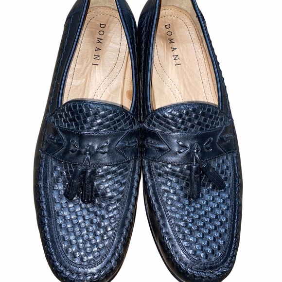 Domani mens black tasseled leather loafers size 13M - Picture 3 of 7